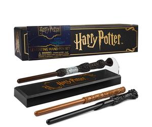 Harry Potter Stylos Baguettes Lévitation, Set de 3, Dumbledore Hermione, Stylos Bille Encre Noire, Support Magnétique, Accessoires de Bureau Hogwarts (Multi 3 Pcs)