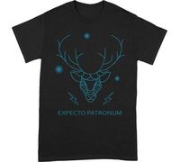 Harry Potter - T-shirt "Expecto Patronum" pour homme/femme unie BI189 (XXL) (Noir/petrol foncé)