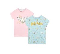 Harry Potter T-Shirt Hedwig pour Filles Lot de 2 Haut à Manches Courtes pour Enfants Pack de 2 9-10 Ans Multicolore