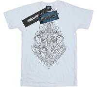 Harry Potter - T-shirt pour filles "Hogwarts Draco Dormiens" BI21033 (128) (Blanc)