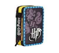 Harry Potter Trousse Scolaire 3 Compartiments, Multicolore, Porte-Stylo Multi-Compartiments avec Crayons, stylos et Couleurs, Multicolore, Taglia Unica, Moderne