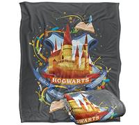 HARRY POTTER Watercolor Hogwarts Crest Plaid Ultra Doux au Toucher Soyeux - 152 x 127 cm