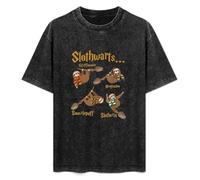 Harry Slothwarts Mens Unisex T-Shirt Graphic Print Top Black Tee XL
