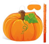 Harrycle Pinata d'Automne Pinata de Thanksgiving Pinata à Remplir avec Bandeau des Yeux Bâton et Confettis Pinata de Citrouille Dinde Feuille d'Érable pour Décoration de Fête (Citrouille)
