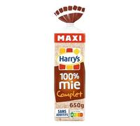 HARRYS - 100% Mie Pain De Mie Sans Croute Complet Maxi 650G - Lot De 4 - Vendu Par Lot