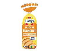 HARRYS - Brioche Tranchee Farine Complète Sans Additifs 485G - le Lot De 4