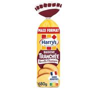 HARRYS - Brioche Tranchée Nature Sans Additifs, Texture Moelleuse et Saveur Authentique (680g) - Le lot de 3