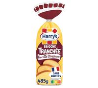 HARRYS - Brioche tranchée recette classique nature sans additifs | Onctueuse et savoureuse | Idéale pour le petit-déjeuner | le sachet de 485g | LOT DE 4