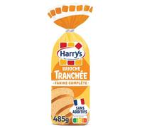 HARRYS - Brioche tranchée Savoureuse à la Farine Complète sans additifs, Sachet 485g - Lot De 4