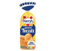HARRYS - Brioche tréssée nature au sucre perlé sans additifs | Savoureuse et onctueuse | Parfaite pour le petit déjeuner | le sachet de 500g | LOT DE 4
