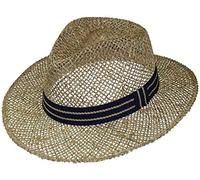Harrys-Collection Chapeau de paille en jonc de mer de taille moyenne avec bande en tissu