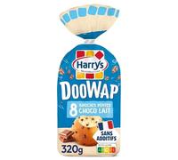 HARRYS - Doowap Brioches pépites de chocolat au lait x8 - 320g, Sans Additifs, petit déjeuner gourmand et sain. - Lot De 4 - Vendu Par Lot