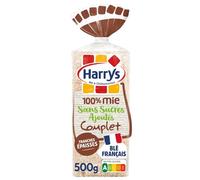 HARRYS - Pain de mie 100% mie complet, Sans croûte, Sans sucres ajoutés, Sachet 20 tranches 500g - Lot De 4
