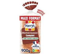 HARRYS - Pain de Mie Complet Sans Sucres Ajoutés, Texture Moelleuse et Naturelle (21 Tranches) - Le Lot De 4