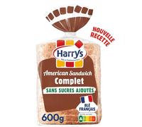 HARRYS - Pain de Mie Complet Sans Sucres Ajoutés, Texture Moelleuse pour Sandwichs (14 tranches) - lot de 4 - Vendu par Lot