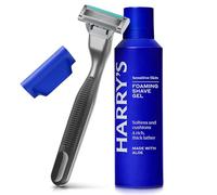 Harry's Plus Razor for Men - Kit d'essai (noir) - 1 poignée et rasoir, gel de rasage moussant de 120 ml et housse de lame de voyage
