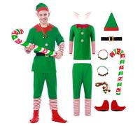 Harsever Costume de Famille d'elfe Vert de Noël (Hommes, S)