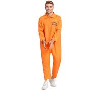 Harsever Ensemble uniforme de prison orange d'Halloween pour adulte (Style B, L)