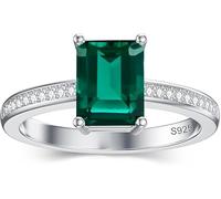 HARSHALI GEMS 5,50 carats Pierre précieuse naturelle taille coussin vert émeraude faite à la main Art déco Solitaire bague de fiançailles pour elle