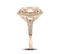 HARSHALI GEMS Bague de fiançailles en morganite rose naturelle 6,26 carats avec morganite rose et pierre précieuse