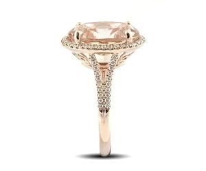 HARSHALI GEMS Bague de fiançailles en morganite rose naturelle 6,26 carats avec morganite rose et pierre précieuse