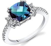 HARSHALI GEMS Bague en argent sterling 925 avec pierres précieuses naturelles changeant de couleur - Pierre précieuse de naissance du mois de juin - Bague de fiançailles ou de mariage - Pierre