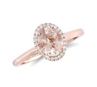 HARSHALI GEMS Bague en morganite, bague en pierre précieuse naturelle, bagues de fiançailles en or rose pour femme, bague en or rose morganite rose, bijoux en morganite, diamants, pierre, magnésite