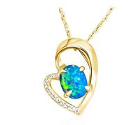 HARSHALI GEMS Collier avec pendentif en argent sterling 925 plaqué or naturel certifié 6,50 carats avec opale noire