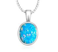HARSHALI GEMS Collier avec pendentif en argent sterling 925 plaqué or véritable opale australienne, bijou pour femme, pierre précieuse, opale
