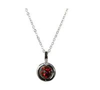 HARSHALI GEMS Collier avec pendentif rond en argent sterling 925 et opale noire pour femme - Pour la Saint-Valentin, la fête des mères - Pierre précieuse - Opale noire