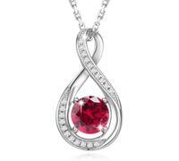 HARSHALI GEMS Collier en argent sterling 925 avec rubis rouge naturel fait à la main, collier avec pierre de naissance de l'infini pour femme, pierre de naissance de juillet, bijoux fins cadeaux pour