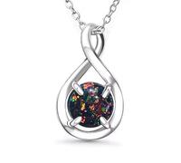 HARSHALI GEMS Pendentif en argent sterling 925 avec opale de feu naturelle certifiée 6,50 carats - Fait à la main - Cadeau pour fille et femme - 45,7 cm - Opale
