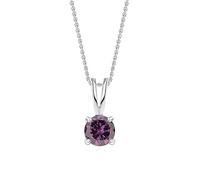 HARSHALI GEMS Pendentif solitaire en argent 925 avec diamant américain 2 carats avec chaîne pour femmes et filles | avec certificat d'authenticité et poinçon 925