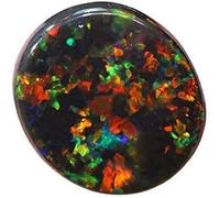 HARSHALI GEMS Pierre précieuse en vrac de 1,75 carat opale noire australienne avec feu multicolore pour bague, pendentif et bracelet - Pierre naturelle non traitée pour homme et femme - Certifié