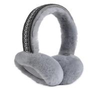 Harssidanzar Cache-oreilles d'hiver pour femmes, cache-oreilles en mouton retourné pliable, cache-oreilles d'extérieur HL304EU,Gris