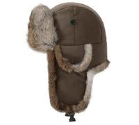 Harssidanzar Chapka imperméable Bomber Hat Hiver Chaleur Lapin Fourrure Doublure Chapeau de trappers Russe Ushanka Aviateur Hommes Femmes CU606EU, Marron, Taille XL