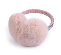 Harssidanzar Femmes Cache-oreilles d'hiver, Véritable fourrure de lapin Cache-oreilles réglables en strass HL306EU, Rose