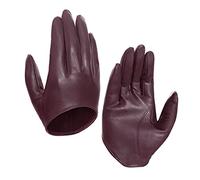 Harssidanzar Gants courts femme en cuir de mouton demi-paume sans doublure GL011,Bourgogne,taille S