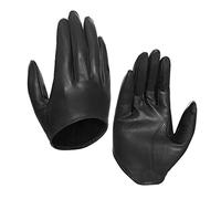 Harssidanzar Gants courts femme en cuir de mouton demi-paume sans doublure GL011,Noir,taille L