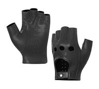 Harssidanzar GM032US Mitaines de conduite en cuir d'agneau non doublées pour homme, noir, Large