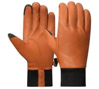 Harssidanzar Hommes Gants en cuir doublés de laine résistant au froid, gants à écran tactile en peau de chèvre chauds pour l'hiver HM002EU,Bronzer,Taille XL
