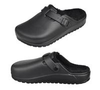 Harssidanzar Sabots fourrés femme Hiver Toison Respirante Marche Jardin Chaussures Chaudes Antidérapantes Pantoufles Chaussures HL206EU,Noir,Taille 40