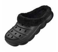 Harssidanzar sabots fourrés hommes et femmes, unisexe hiver polaire respirant marche jardin chaussures chaudes antidérapantes pantoufles chaussures HU203EU,Noir,Taille 37