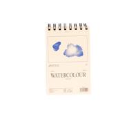 Hartem - Bloc aquarelle pour artistes A6 Papier aquarelle 300 g/m², 20 feuilles/40 pages reliées à spirale, 10,5 x 14,8 cm, grain moyen, blanc naturel