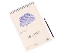 Hartem - Bloc-notes 100 feuilles à anneaux + crayon graphite 2B | Poids 90g/m2 | Format A4 (21 x 29,7 cm)