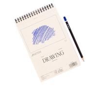 Hartem - Bloc-notes 60 feuilles à anneaux + crayon graphite 2B | Poids 90g/m2 | Format A5 (14,8 x 21 cm)