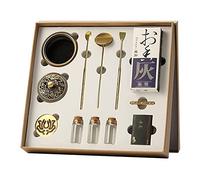 HARTI Outils D'encens en Cuivre Pur, 10Pcs / Set De Plaque D'étanchéité Brûleur D'encens Encens Tool Mouissant À La Main avec Cuillère, Presse, Pelle, Fournette D'encens pour La Méditation Yoga