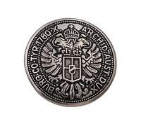 Hartmann Boutons Argent Poli en métal Noirci pièce de Monnaie Eagle Costume Veste avec Dirndl fabriqué en Allemagne (Lot de 6), Silver, 28mm