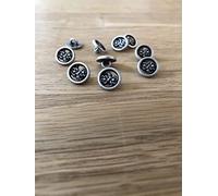 Hartmann-Knöpfe Lot de 10 Petites Boutons en métal argenté Vieilli Motif Fleurs avec Boutons à œillets, 11 mm Dirndl