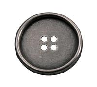 Hartmann-Knöpfe Lot de 6 boutons à 4 trous - En fer - Couleur plate - Fabriqués en Allemagne (18 mm).